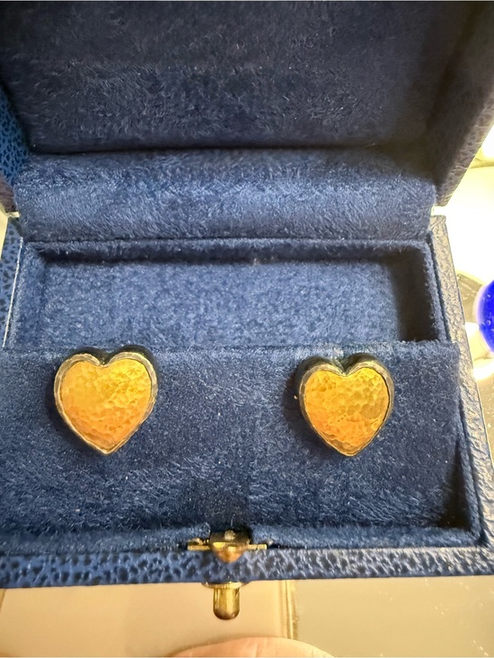 Gurhan Jewelry - Gurhan Signature 24k Hammered Gold Heart Stud Earrings - Women's Jewelry